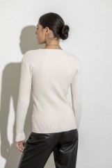 Picture of Ribbed V knitted blouse