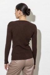 Picture of Ribbed V knitted blouse