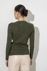 Picture of Ribbed V knitted blouse