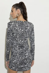 Picture of Padded animal print dress