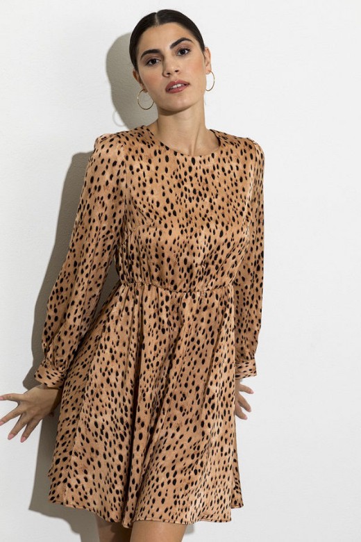 Picture of Satin animal print dress