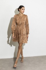 Picture of Satin animal print dress