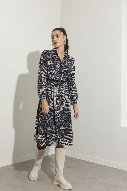 Picture of Maxi shirt belted dress