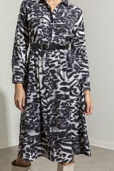 Picture of Maxi shirt belted dress