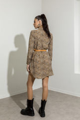 Picture of Animal print mini belted dress
