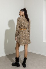 Picture of Animal print mini belted dress