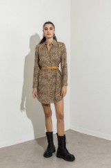 Picture of Animal print mini belted dress