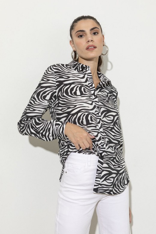 Εικόνα της Πουκάμισο animal zebra pattern