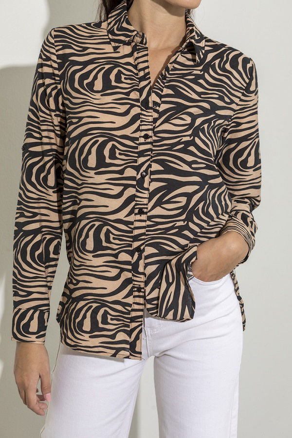 Picture of Animal zebra pattern shirt