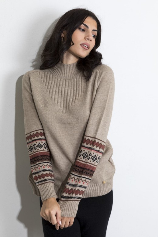 Εικόνα της Πλεκτό με σχέδια στα μανίκια