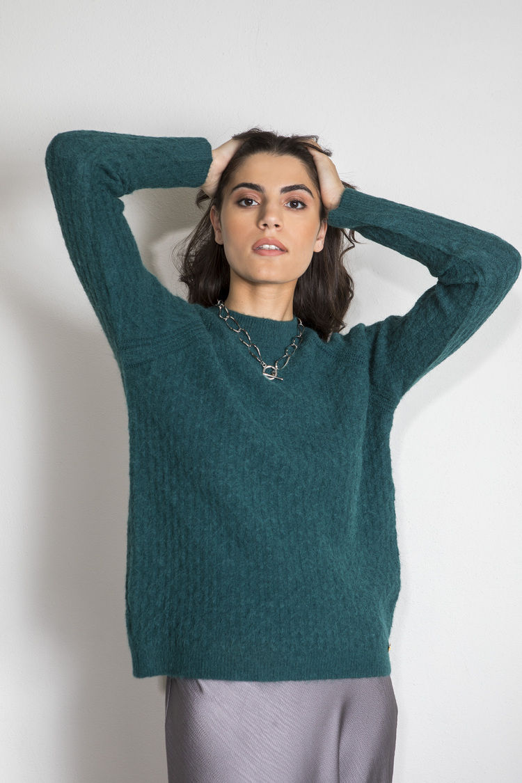 Picture of Fluffy oversized knitted blouse