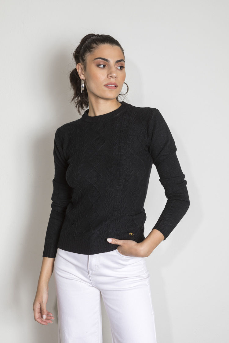 Picture of Textured sweater with braids