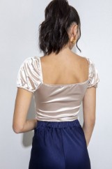 Picture of Satin crop top with zipper