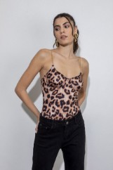 Picture of Animal print bodysuit with chains