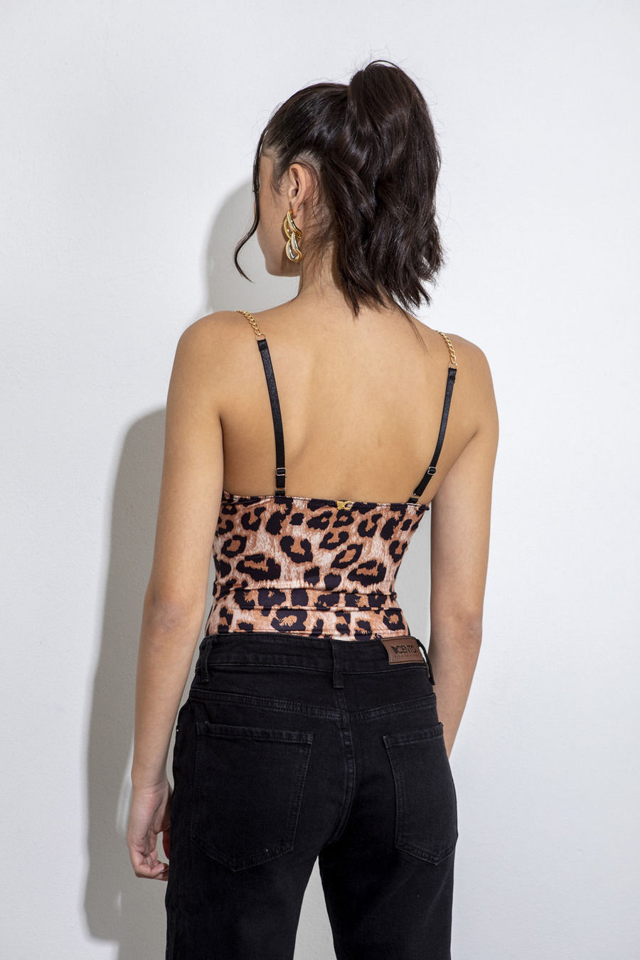 Picture of Animal print bodysuit with chains