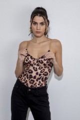 Picture of Animal print bodysuit with chains