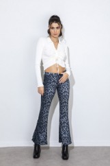 Picture of Flared animal print trousers