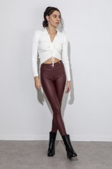 Picture of High waisted leather leggings