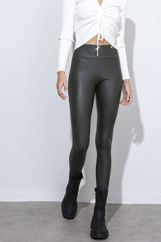 Picture of High waisted leather leggings