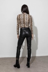 Picture of Faux leather pants with zipper