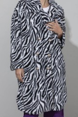 Εικόνα της Οversized zebra γούνινο παλτό