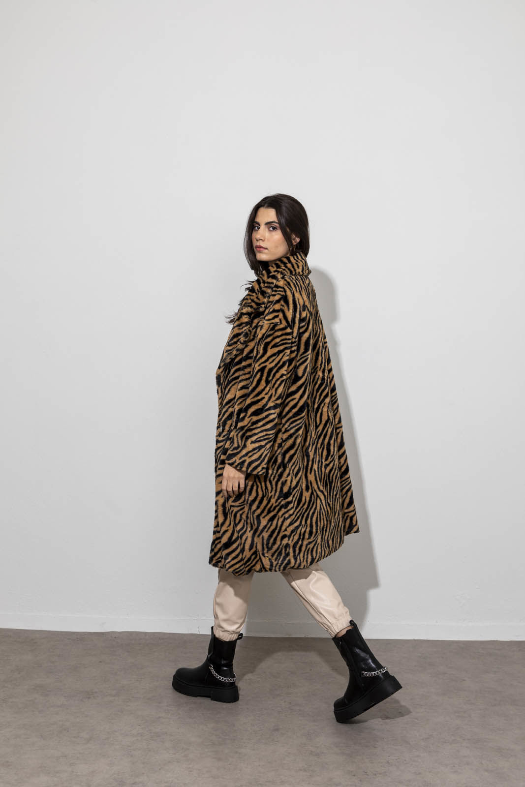 Picture of Oversized zebra fluffy coat