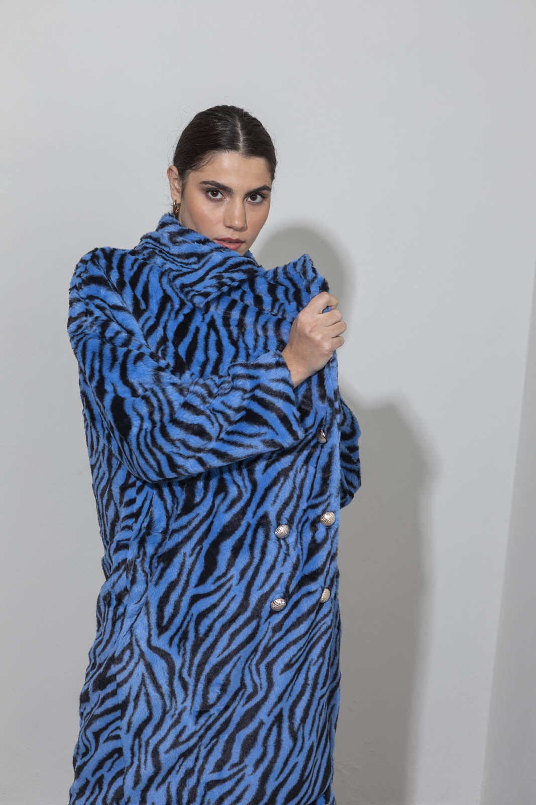 Picture of Oversized zebra fluffy coat