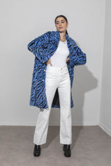Picture of Oversized zebra fluffy coat