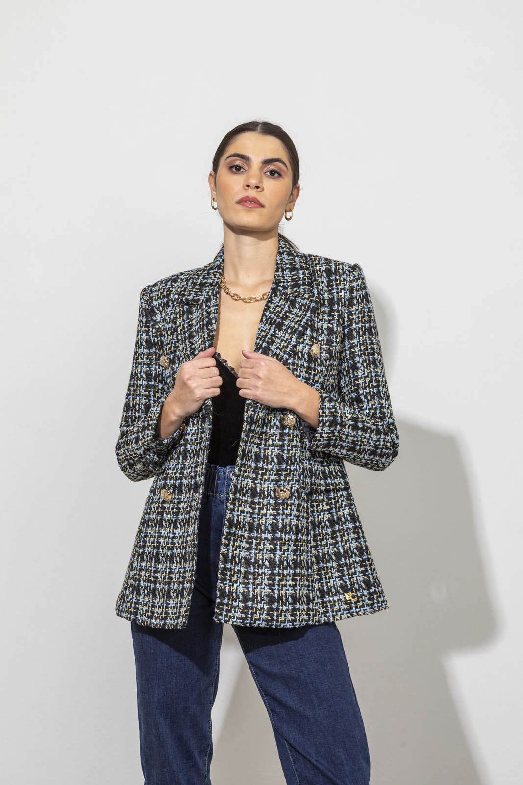 Picture of Double breasted knitted blazer