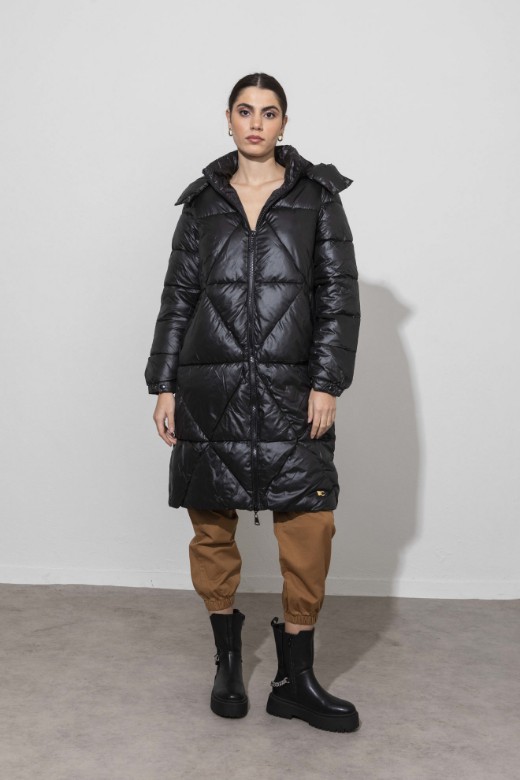 Picture of Hooded padded long jacket