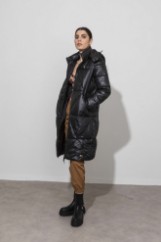 Picture of Hooded padded long jacket