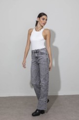 Εικόνα της Παντελόνι denim wide leg washed