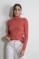 Picture of Turtleneck ribbed knitted blouse