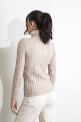 Picture of Turtleneck ribbed knitted blouse