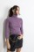 Picture of Turtleneck ribbed knitted blouse