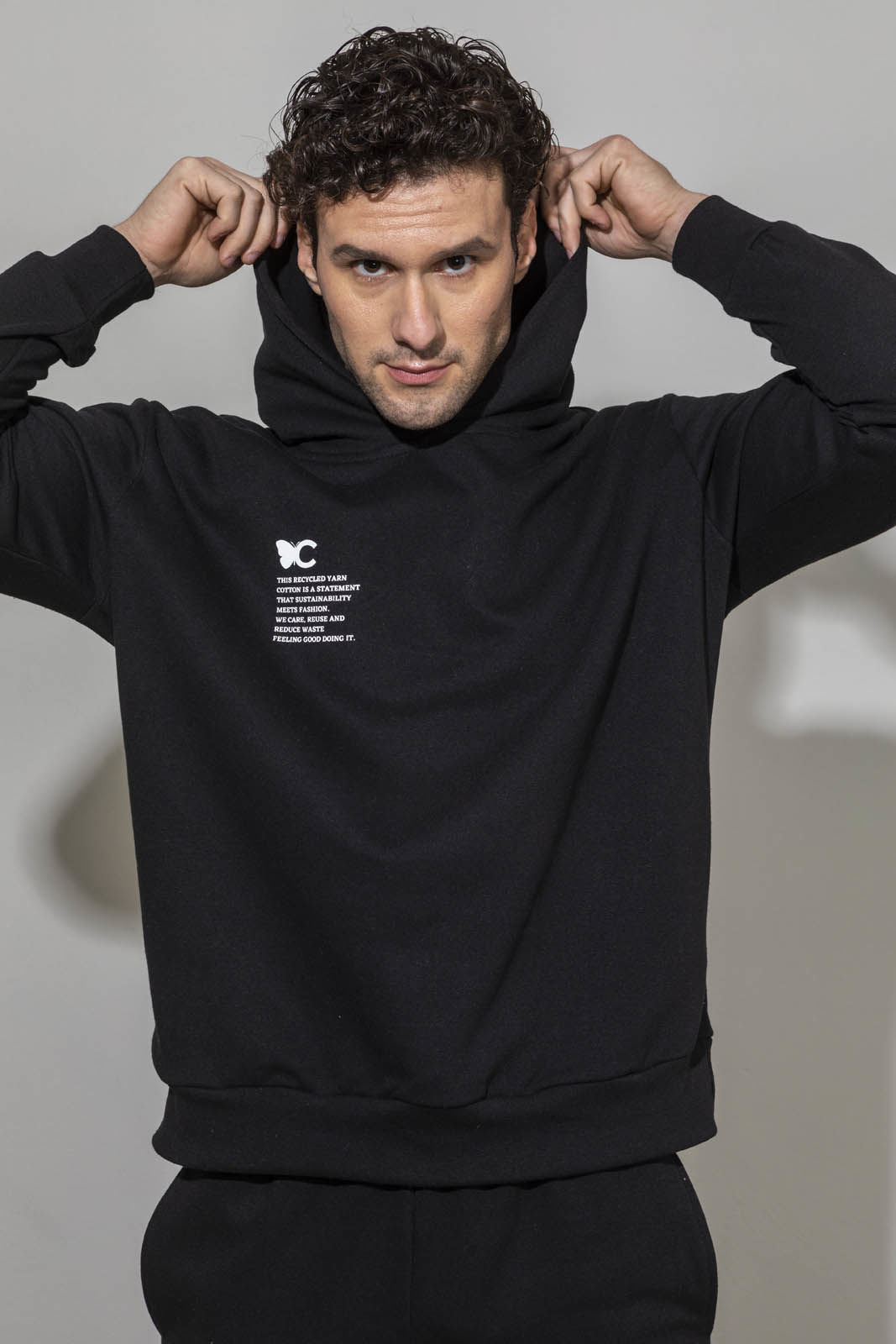 Εικόνα της Φούτερ με κουκούλα unisex oversized