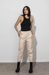 Picture of Faux leather cargo pants