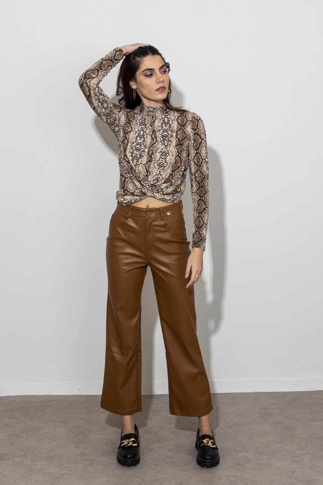 Picture of Wide leg highwaisted leather pants