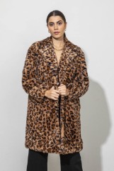 Picture of Oversized animal print coat