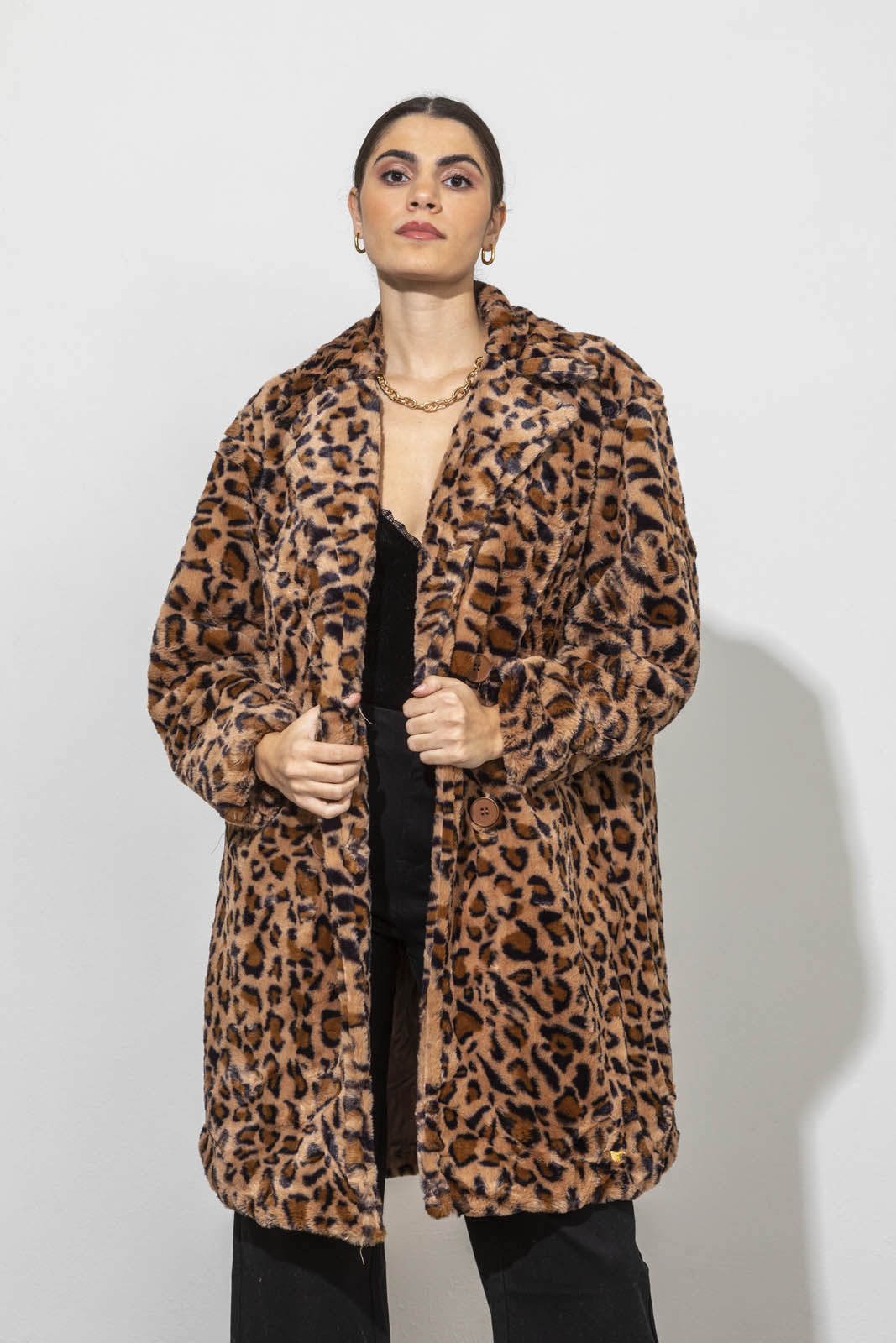 Picture of Oversized animal print coat