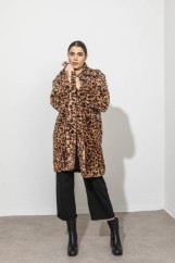 Picture of Oversized animal print coat