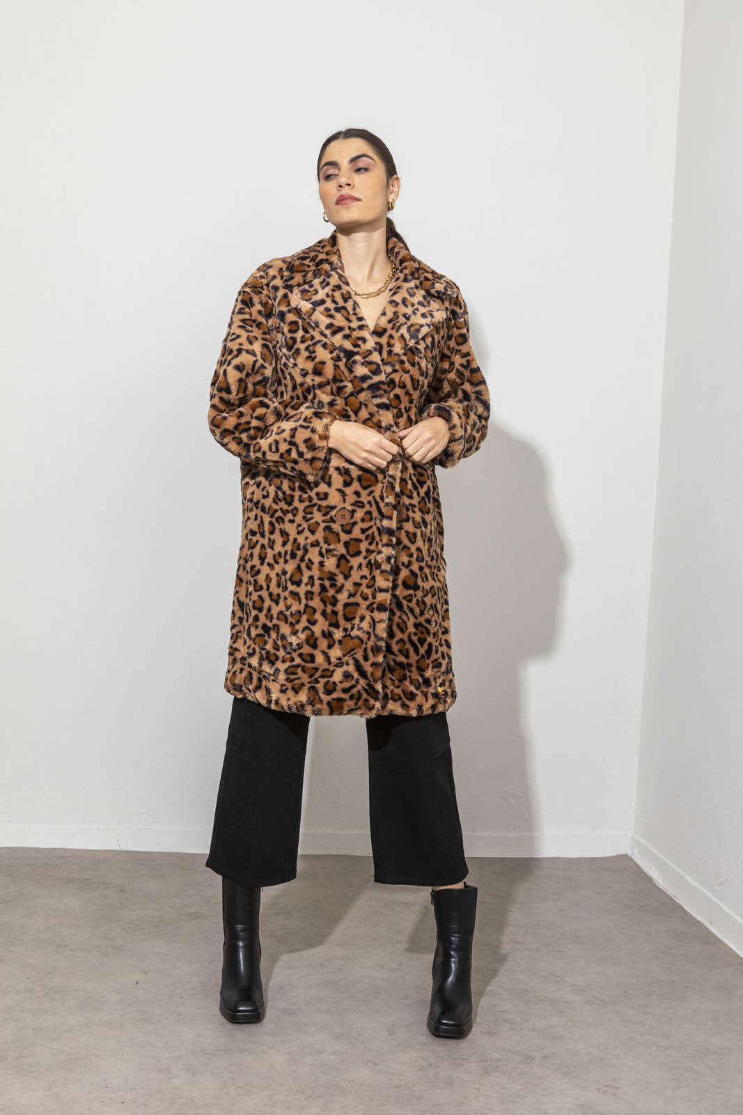 Picture of Oversized animal print coat