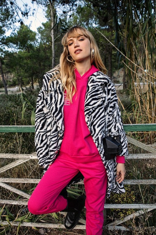 Picture of Oversized zebra fluffy coat