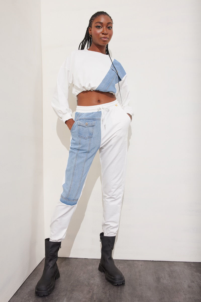 Εικόνα της Παντελόνι βαμβακερό patchwork design