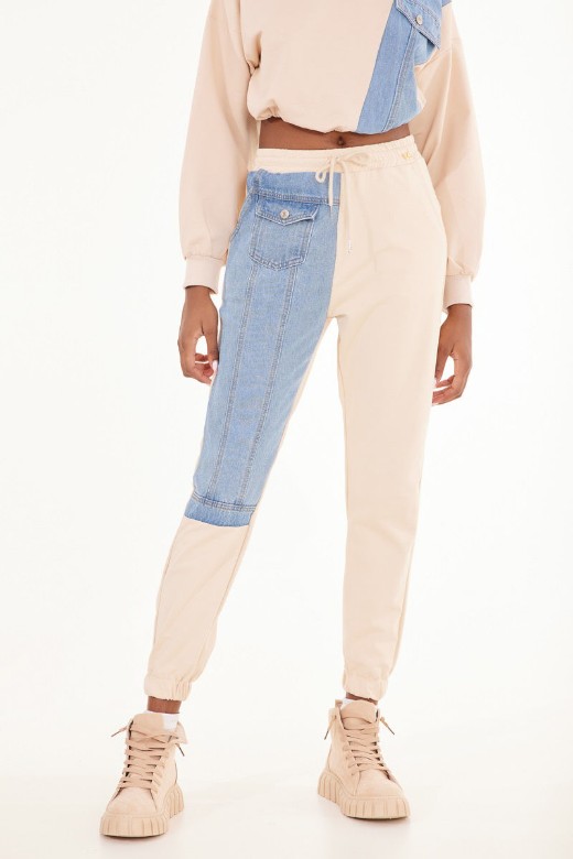 Εικόνα της Παντελόνι βαμβακερό patchwork design