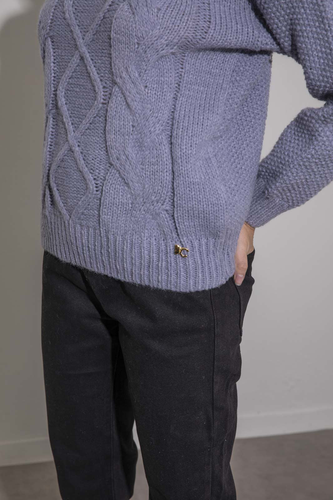 Picture of Sweater with knit pattern