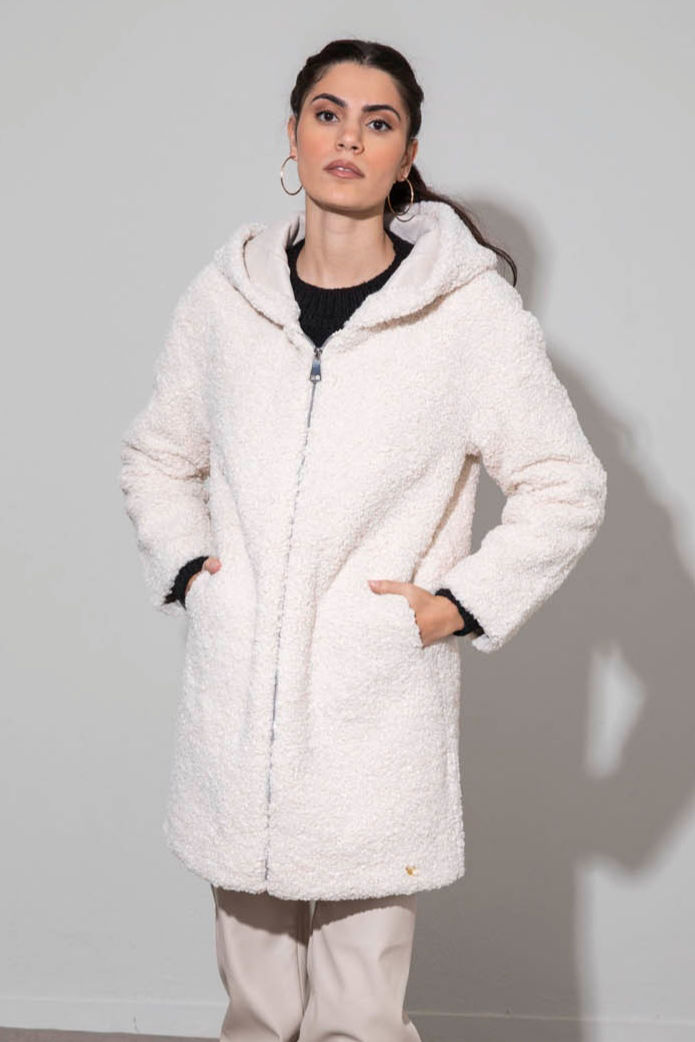 Teddy coat with best sale zipper