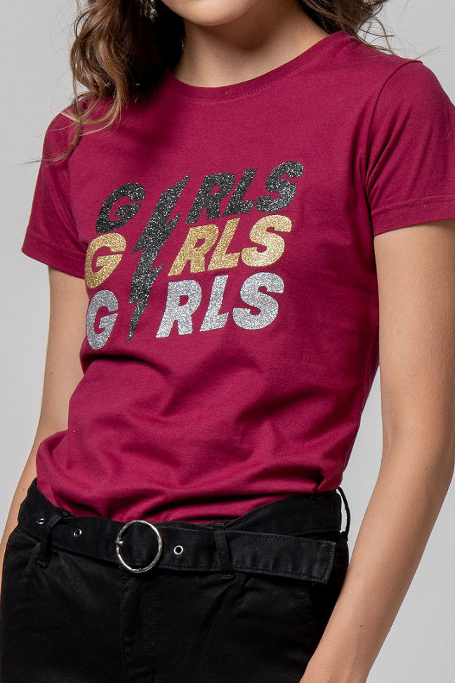 Εικόνα της T-shirt GIRLS glitter τύπωμα