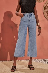 Εικόνα της Παντελόνι denim wide leg