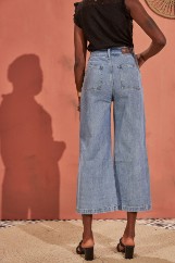 Εικόνα της Παντελόνι denim wide leg